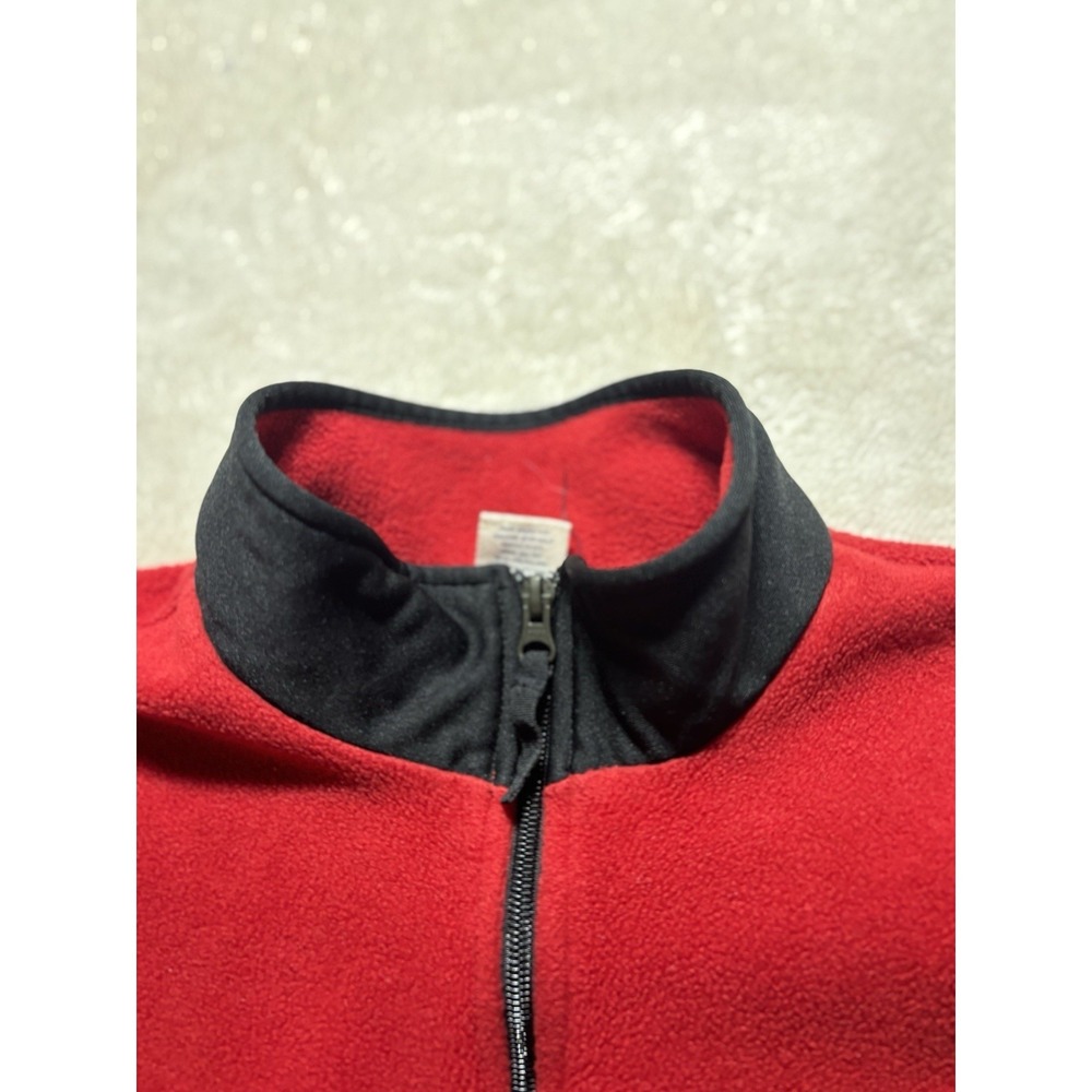 Vintage Old Navy Long Sleeve Fleece Quarter Zip Zipper Pocket Size XL Red - Picture 8 of 11